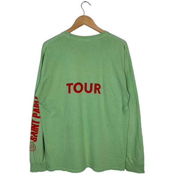 Kanye West The Life Of Pablo "Saint Pablo" LS Tour Tee Green / Red mens size L - Picture 2 of 6